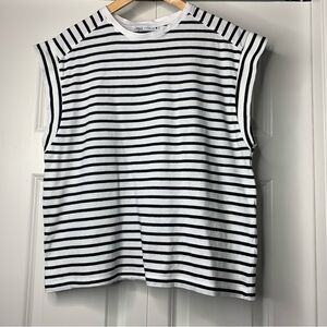 Striped Black and White Women's Top